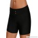 LeaLac Women Boardshort Swim Bottom High Waisted Tankini Swimwear Shorts Black B07P1DZJ6W